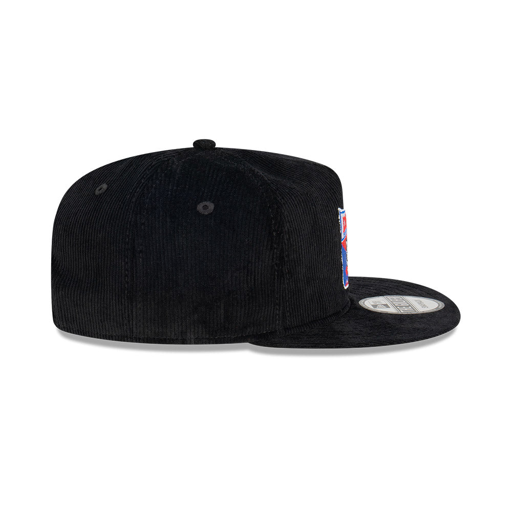 Melbourne Demons Hat - AFL Retro Black Corduroy The Golfer Snapback - New Era